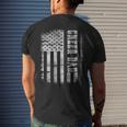 Cheer Dad Proud Cheerleading American Flag Best Cheer Dad Men's T-shirt Back Print Gifts for Him
