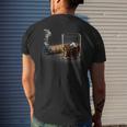 Cigar And Bourbon Great For Cigar Lounge Lovers Men's Back Print T-shirt Gifts for Him