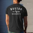 City Of Boston Massachusetts Ca Vintage State Athletic Style Men's Back Print T-shirt Gifts for Him