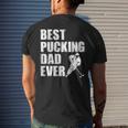 Cool Hockey Dad Best Pucking Dad Ever Sports Gag Men's Back Print T-shirt Gifts for Him