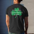 Couples St Pattys Day I Love His Leprechaun Men's Back Print T-shirt Gifts for Him