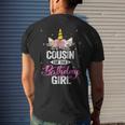 Cousin Of The Birthday Girl Father Gift Unicorn Birthday Mens Back Print T-shirt Gifts for Him