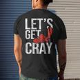 Lets Get Cray Crawfish Seafood Boil Lobster Crayfish Mudbug Men's Back Print T-shirt Gifts for Him