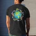 Cute Earth Day Everyday Environmental Protection Men's Back Print T-shirt Gifts for Him