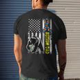 Dad Autism Awareness American Flag Autism Dad Daddy Mens Back Print T-shirt Gifts for Him