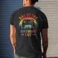 Dad Of The Birthday Boy Vintage Matching Gamer Birthday Men's T-shirt Back Print Gifts for Him
