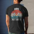 Dad Pit Crew Race Car Chekered Flag Vintage Racing Party Men's T-shirt Back Print Gifts for Him