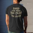 Dad The Man The Pilot The Legend Airlines Airplane Lover Mens Back Print T-shirt Gifts for Him