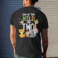 Dad Of The Wild And Two Zoo Theme Birthday Safari Jungle Men's T-shirt Back Print Gifts for Him