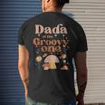 Mens Dada Of The Groovy One Boho 1St Birthday Hippie Mushroom Dad Men's T-shirt Back Print Gifts for Him