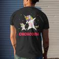Dadacorn Dabbing Unicorn Dad Unicorn Girl Daddy Birthday Men's Back Print T-shirt Gifts for Him
