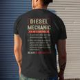 Diesel Mechanic Funny Sayings Car Diesel For Dad Auto Garage Gift For Mens Mens Back Print T-shirt Gifts for Him