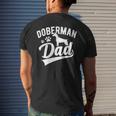 Doberman Pinscher Dog Dad Silhouette Fur Dog Papa Dog Lover Men's Back Print T-shirt Gifts for Him
