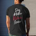 Womens Dog Mother Wine Lover WineMen's Back Print T-shirt Gifts for Him