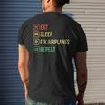 Eat Sleep Fix Airplanes Repeat Funny Aircraft Mechanic Gift Mens Back Print T-shirt Gifts for Him
