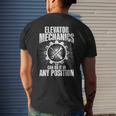 Elevator Mechanic Maintenance Any Position Technician Mens Back Print T-shirt Gifts for Him