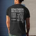 Engineer Hourly Rate Engineering Mechanical Civil Men's Back Print T-shirt Gifts for Him