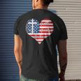 Faith Family Freedom Heart - 4Th Of July Patriotic Flag Mens Back Print T-shirt Gifts for Him