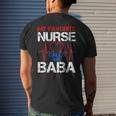 Mens My Favorite Nurse Calls Me Baba Cool Vintage Nurse Dad Men's T-shirt Back Print Gifts for Him