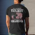 My Favorite Violinist Calls Me Grandma Usa Flag Mother Men's Back Print T-shirt Gifts for Him My Favorite Violinist Calls Me Grandma Usa Flag Mother Men's Back Print T-shirt Gifts for Him