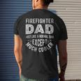 Firefighter Dad Firemen Dads Fathers Day Vintage Men Men's T-shirt Back Print Gifts for Him