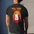 Full Time Cat Dad Halloween Black Cat Wearing Ghost Halloween Cat Dad Men's Back Print T-shirt Gifts for Him