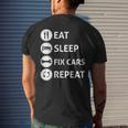 Funny Eat Sleep Fix Cars Repeat Auto Mechanic Gift Mens Back Print T-shirt Gifts for Him