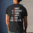 Funny Handsome Strong Happy Clever Dad Fathers Day Men Mens Back Print T-shirt Gifts for Him