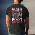Funny Racing Mechanic Race It Break It Fix It Repeat Mens Back Print T-shirt Gifts for Him