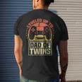 Gamer Dad Fathers Day Leveled Up To Dad Of Twins Vintage Men's T-shirt Back Print Gifts for Him