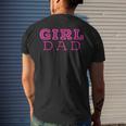 Girl Dad Cute Pink Father & Daughter Design Fathers Day Mens Back Print T-shirt Gifts for Him