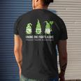 Gnome One Fights Alone Mental Health Awareness Green Ribbon Mens Back Print T-shirt Gifts for Him