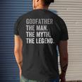 Godfather The Man The Myth The Legend Best Uncle Godparent Mens Back Print T-shirt Gifts for Him