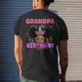 Grandpa Of The Birthday Girl Melanin Afro Unicorn Princess Men's Back Print T-shirt Gifts for Him