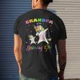 Grandpa Of The Birthday Girl Unicorn Princess Grandfather Men's Back Print T-shirt Gifts for Him