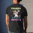 Grandpa Of The Birthday Princess Unicorn Dabbing Girl Men's Back Print T-shirt Gifts for Him
