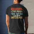 Grandpa The Man The Myth The Bad Influence Shirt Fathers Day Men's Back Print T-shirt Gifts for Him