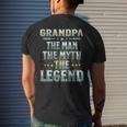 Grandpa The Man The Myth The Legend Fathers Day Grandad Mens Back Print T-shirt Gifts for Him