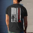 Hockey Dad American Flag Fathers Day For Hockey Daddy Mens Back Print T-shirt Gifts for Him