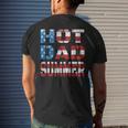 Mens Hot Dad Summer Father Patriotic Usa Flag July 4Th Men's T-shirt Back Print Gifts for Him