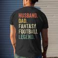 Mens Husband Dad Fantasy Football Legend Father Vintage Men's T-shirt Back Print Gifts for Him