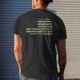 Husband Daddy Protector Hero Fathers Day Flag Dad Papa Gift For Mens Mens Back Print T-shirt Gifts for Him