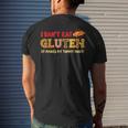 I Cant Eat Gluten It Makes My Tummy Hurt Gluten Intolerance Mens Back Print T-shirt Gifts for Him