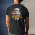 I Love My Mom Dad Sister Brother Mens Back Print T-shirt Gifts for Him