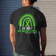 In May We Wear Green Ribbon Mental Health Awareness Mens Back Print T-shirt Gifts for Him