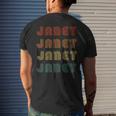 Janet First Name Retro Vintage Style Wordmark Pattern Men's Back Print T-shirt Gifts for Him