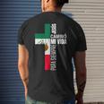 Jesus Christian Spanish Gifts Dad Fathers Day Mexican Flag Mens Back Print T-shirt Gifts for Him