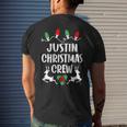 Justin Name Gift Christmas Crew Justin Mens Back Print T-shirt Gifts for Him