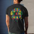 Be Kind Autism Awareness Women Girls Sunflower Men's Back Print T-shirt Gifts for Him