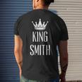 King Smith Surname Last Name Dad Gift Grandpa Mens Back Print T-shirt Gifts for Him